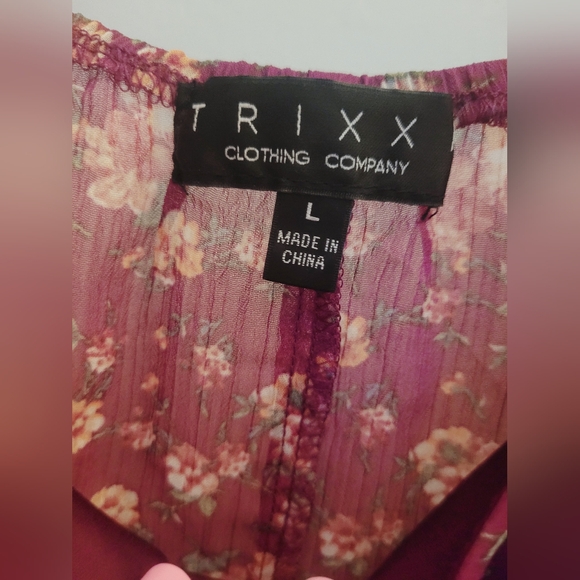 🌷💮Trixxi Burgundy Floral Mini Dress - Picture 9 of 15